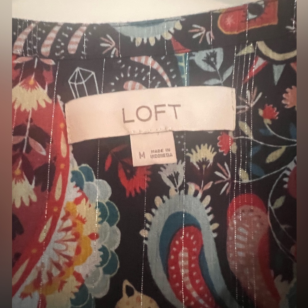 LOFT Multicolor Paisley Skirt